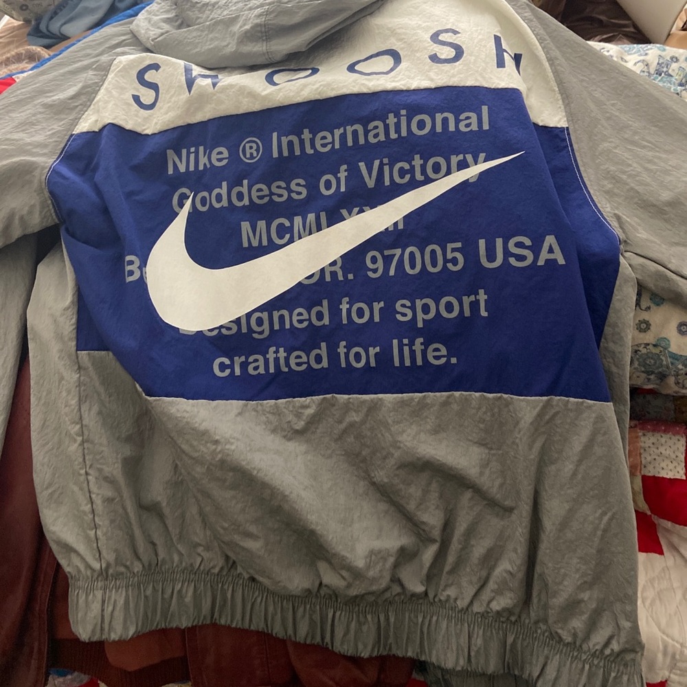 Vtg 90s Nike Windbreaker Track Coat Jacket Zip